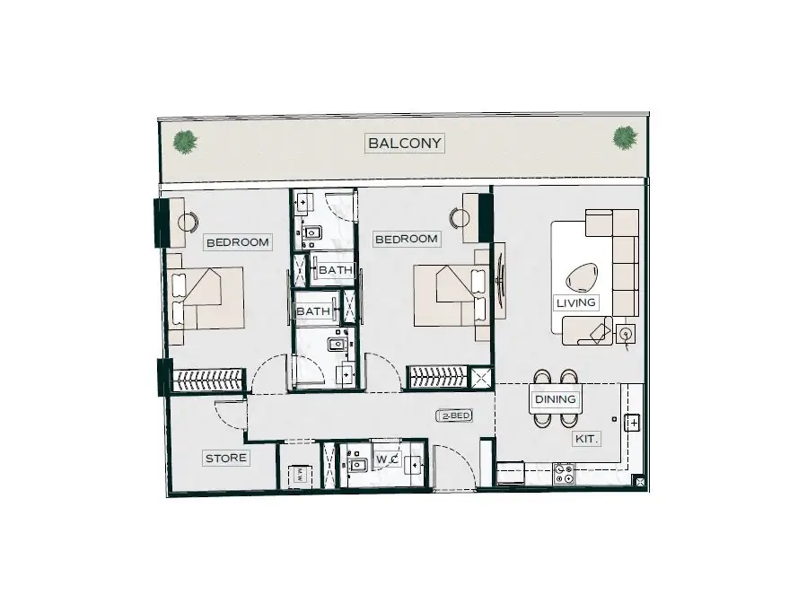 2 - Bedroom Apartments