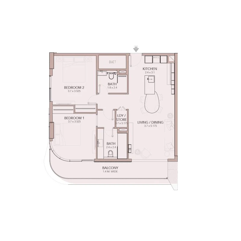 2 - Bedroom Apartments
