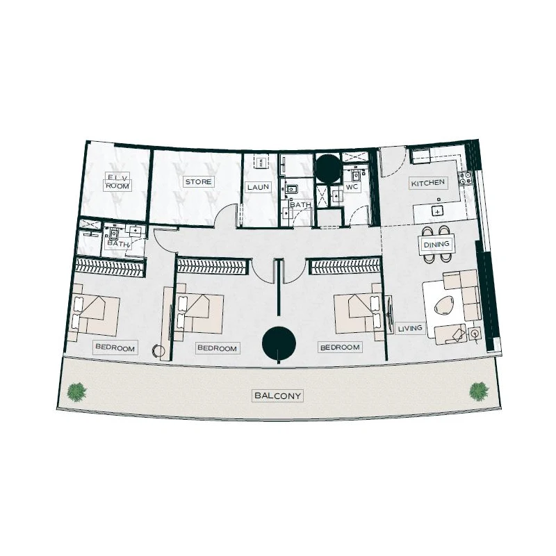 3 - Bedroom Apartments