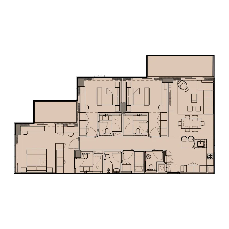 3 - Bedroom Apartments