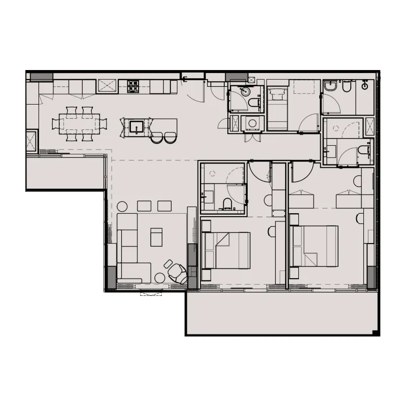 2 - Bedroom Apartments