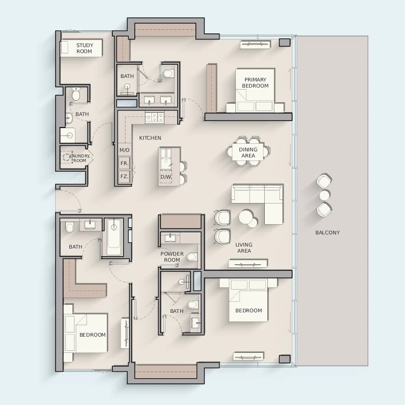 3 - Bedroom Apartments