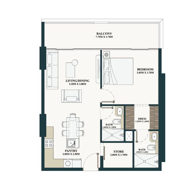 1 - Bedroom Apartments