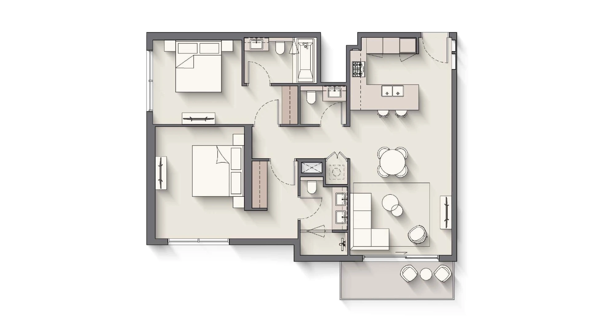 2 - Bedroom Apartments