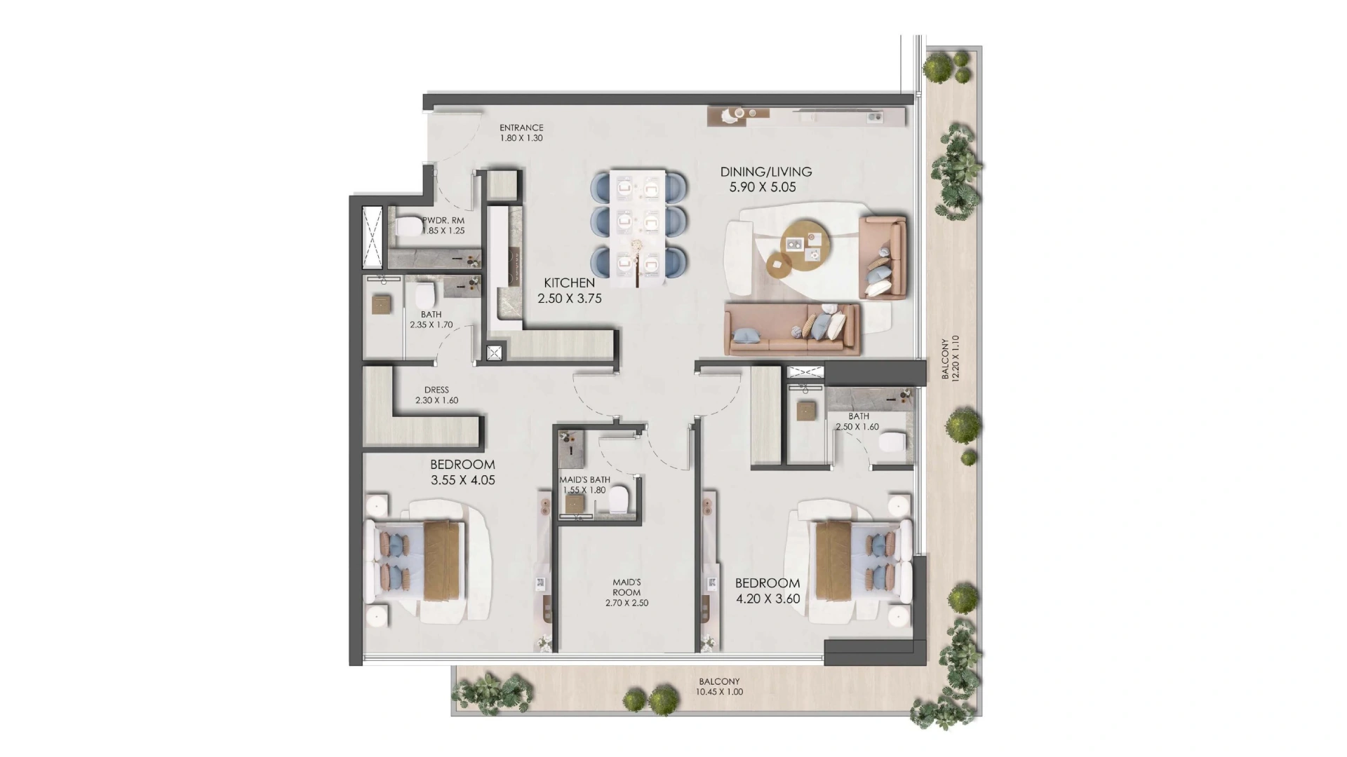 2 - Bedroom Apartments