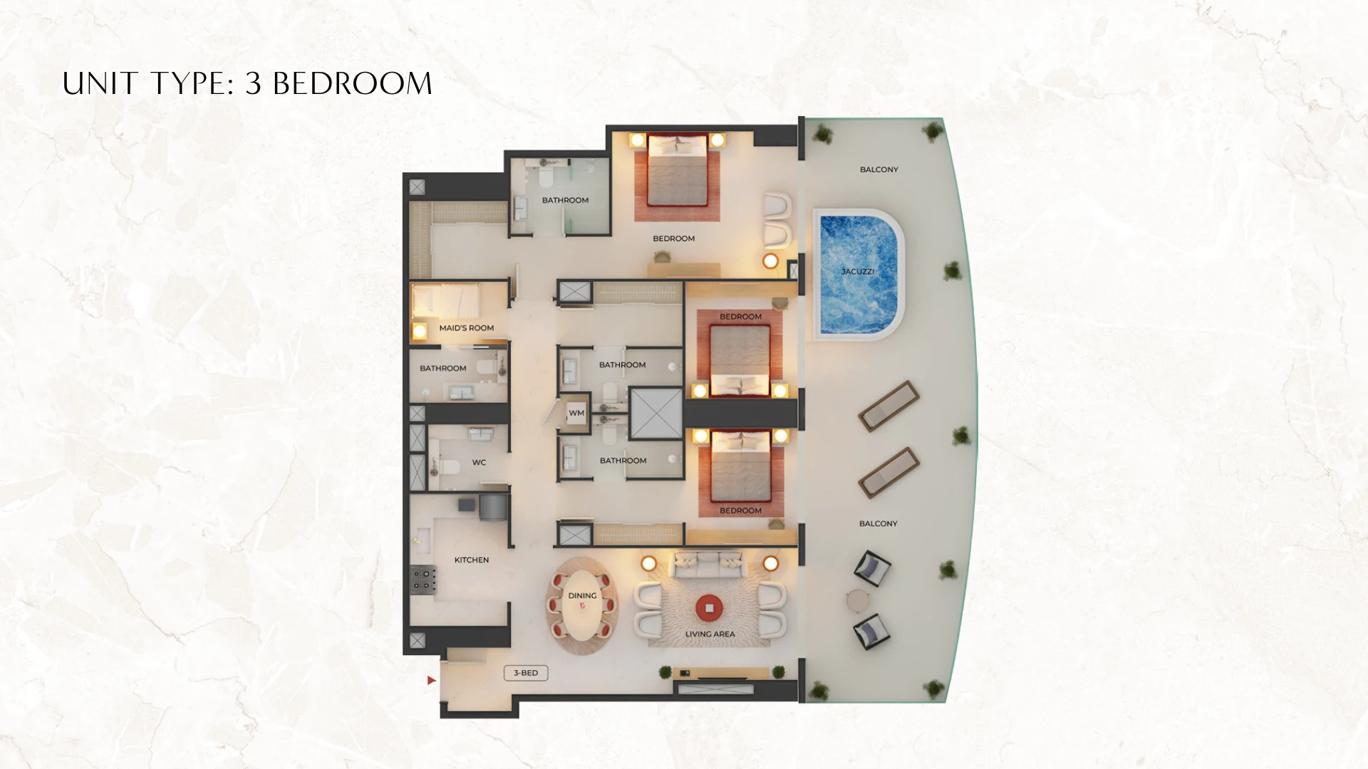 3 - Bedroom Apartments