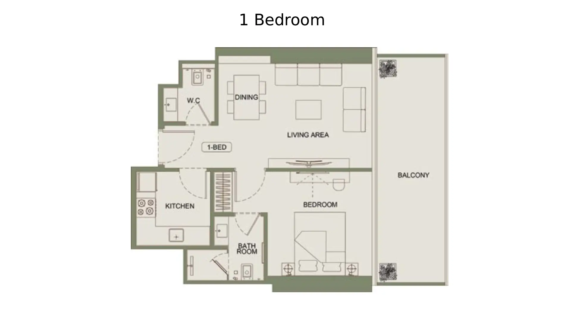 1 - Bedroom Apartments