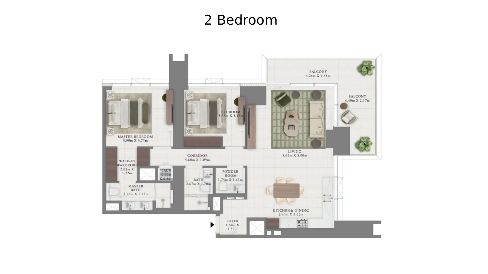 2 - Bedroom Apartments