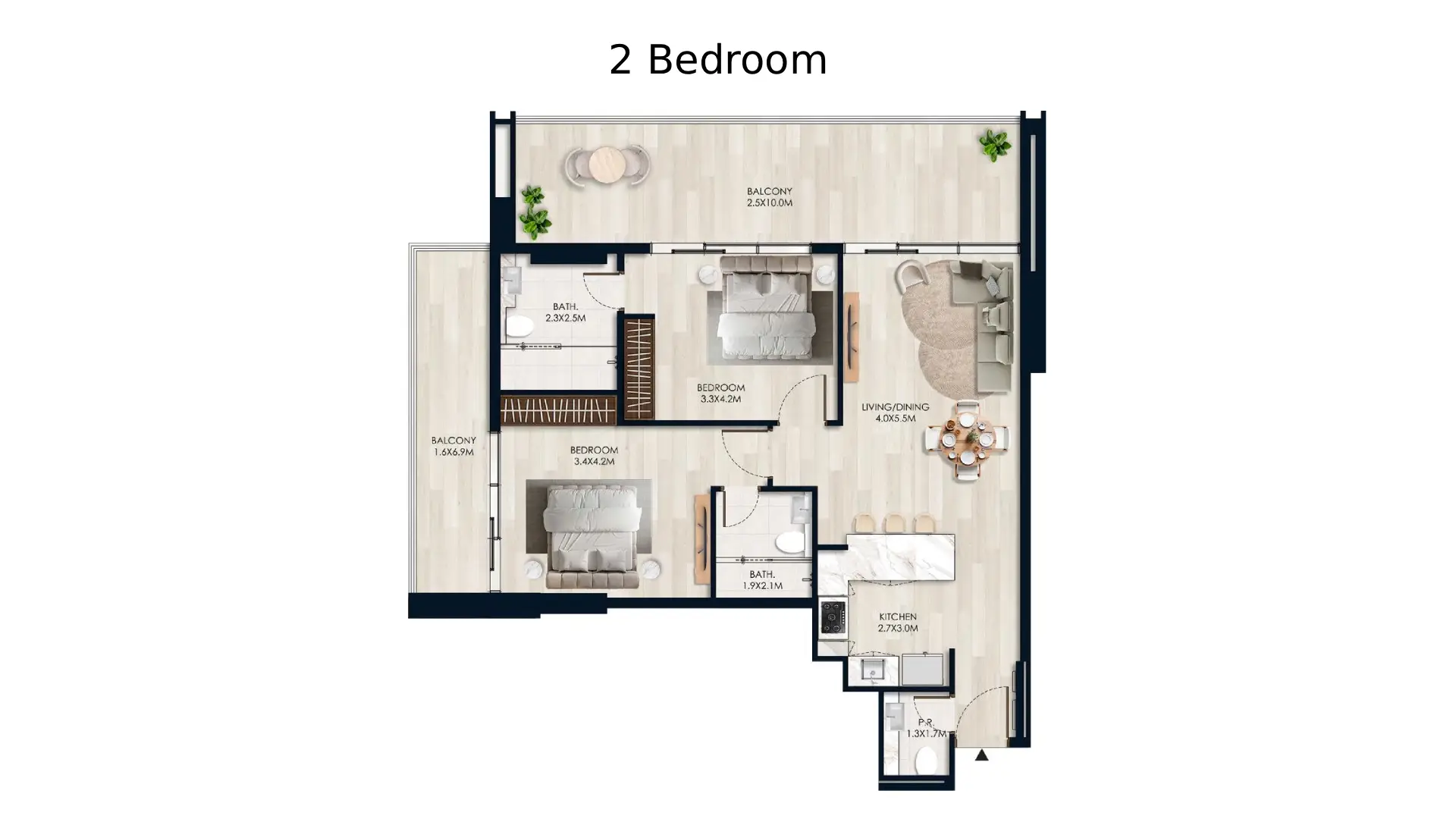 2 - Bedroom Apartments