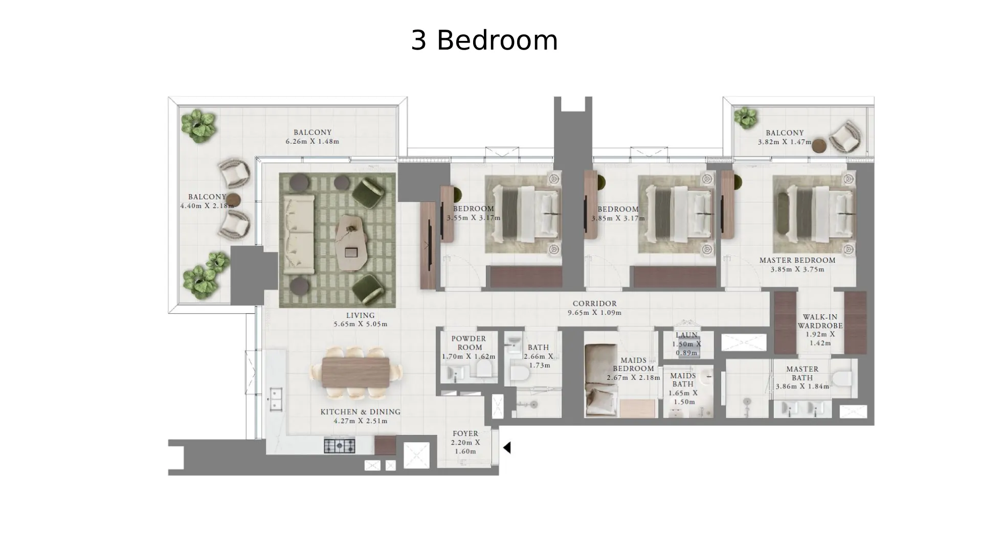 3 - Bedroom Apartments