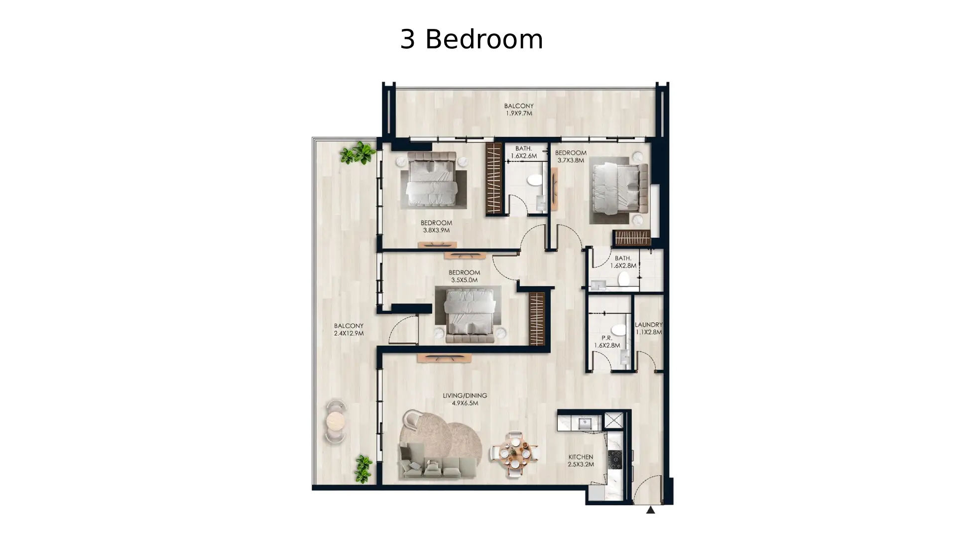 3 - Bedroom Apartments