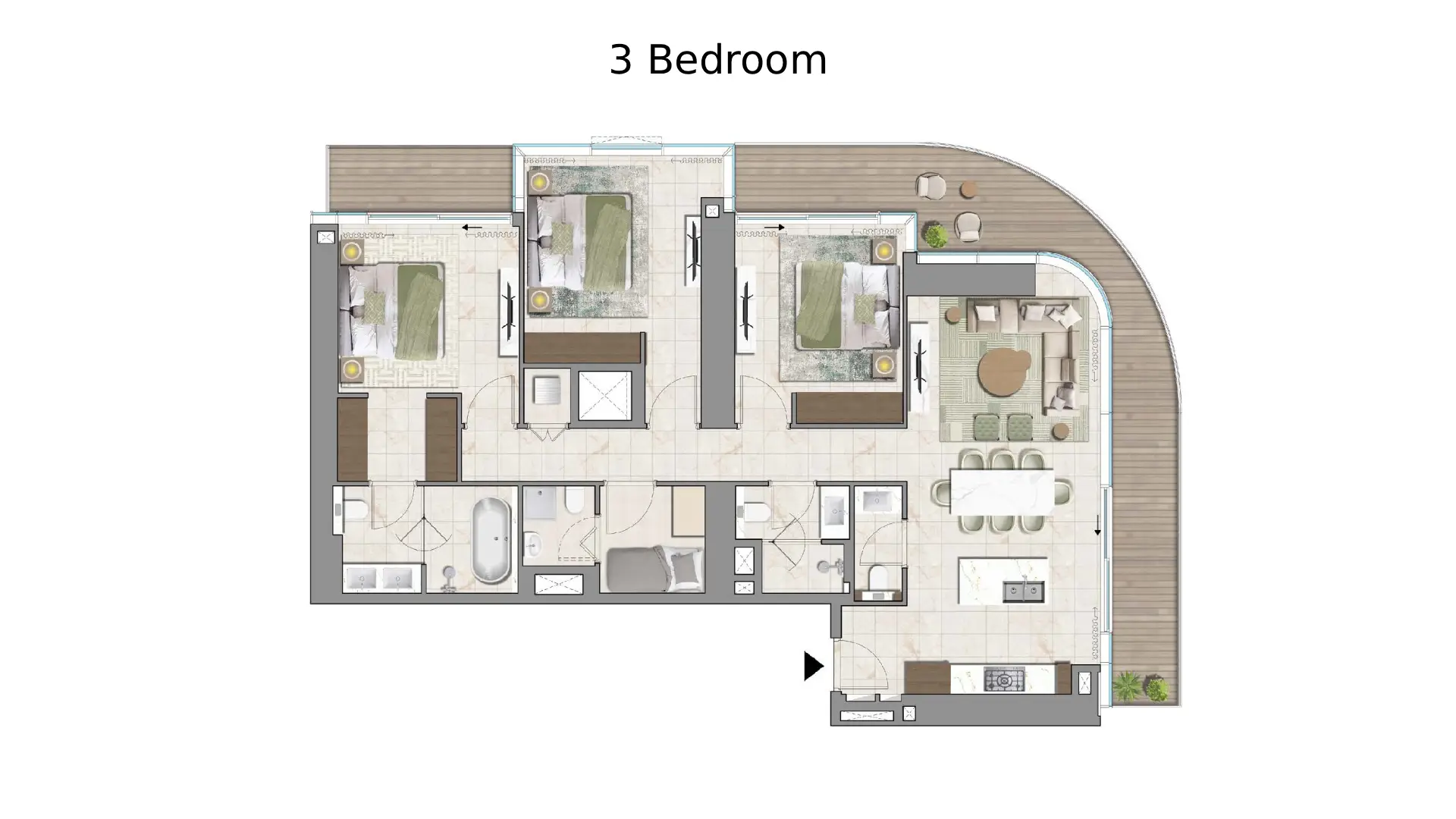 3 - Bedroom Apartments