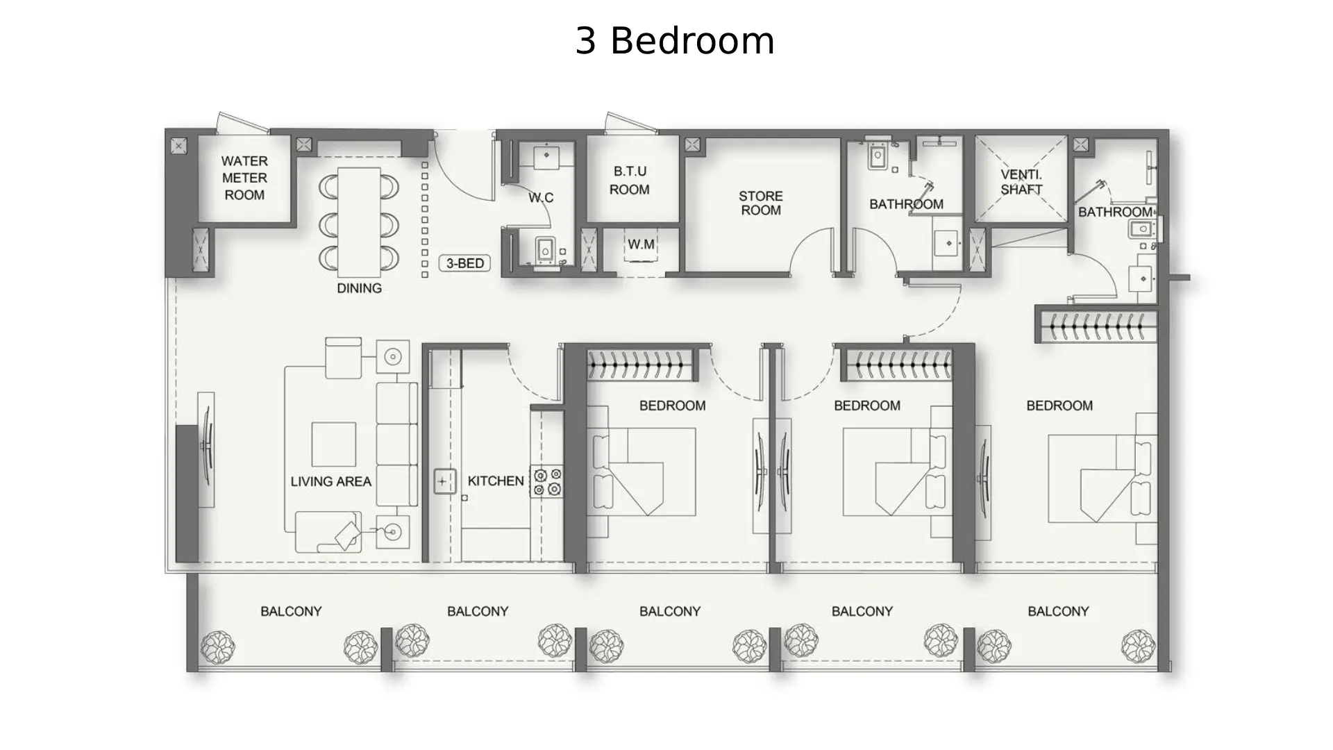 3 - Bedroom Apartments