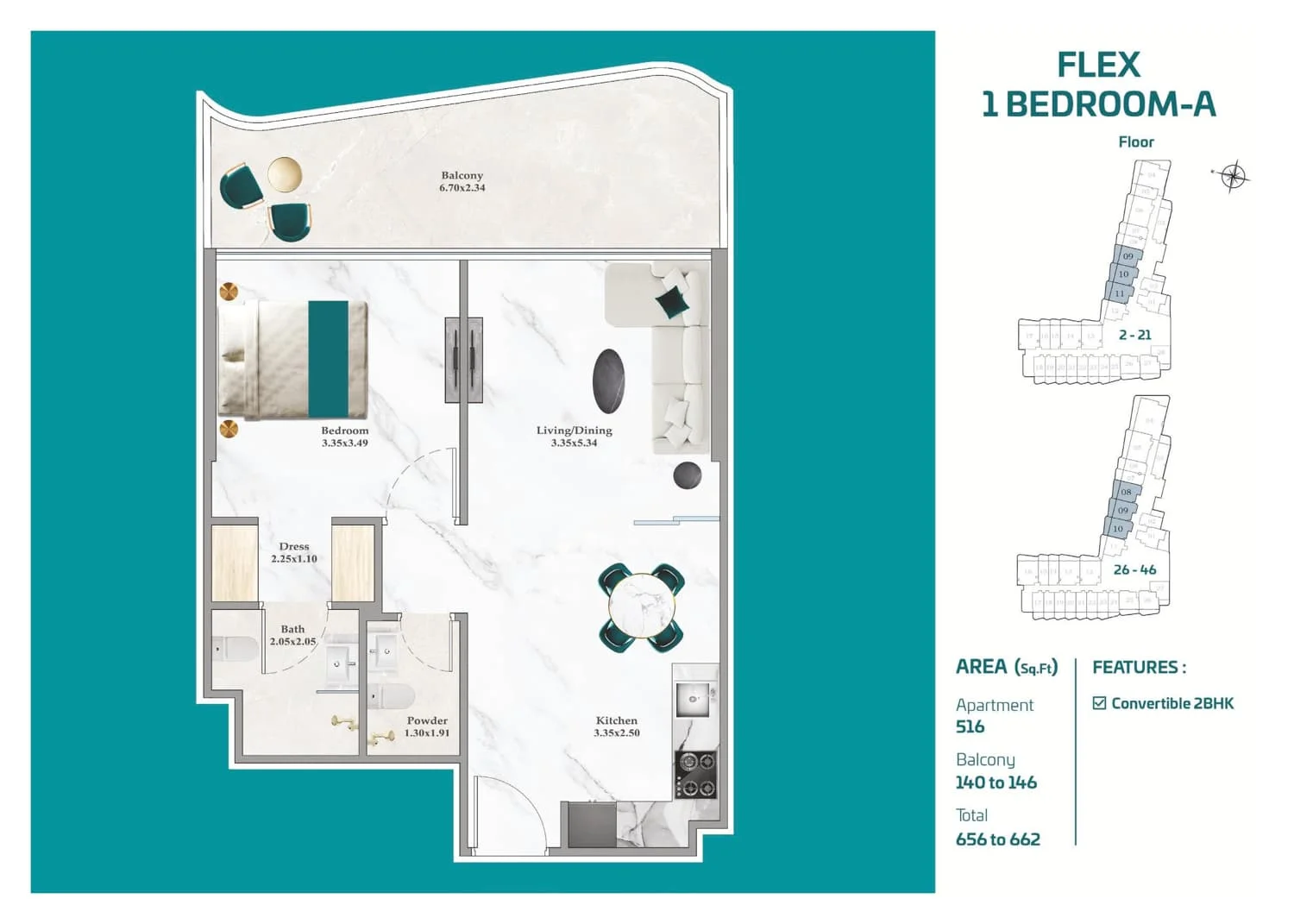 1 - Bedroom Apartments