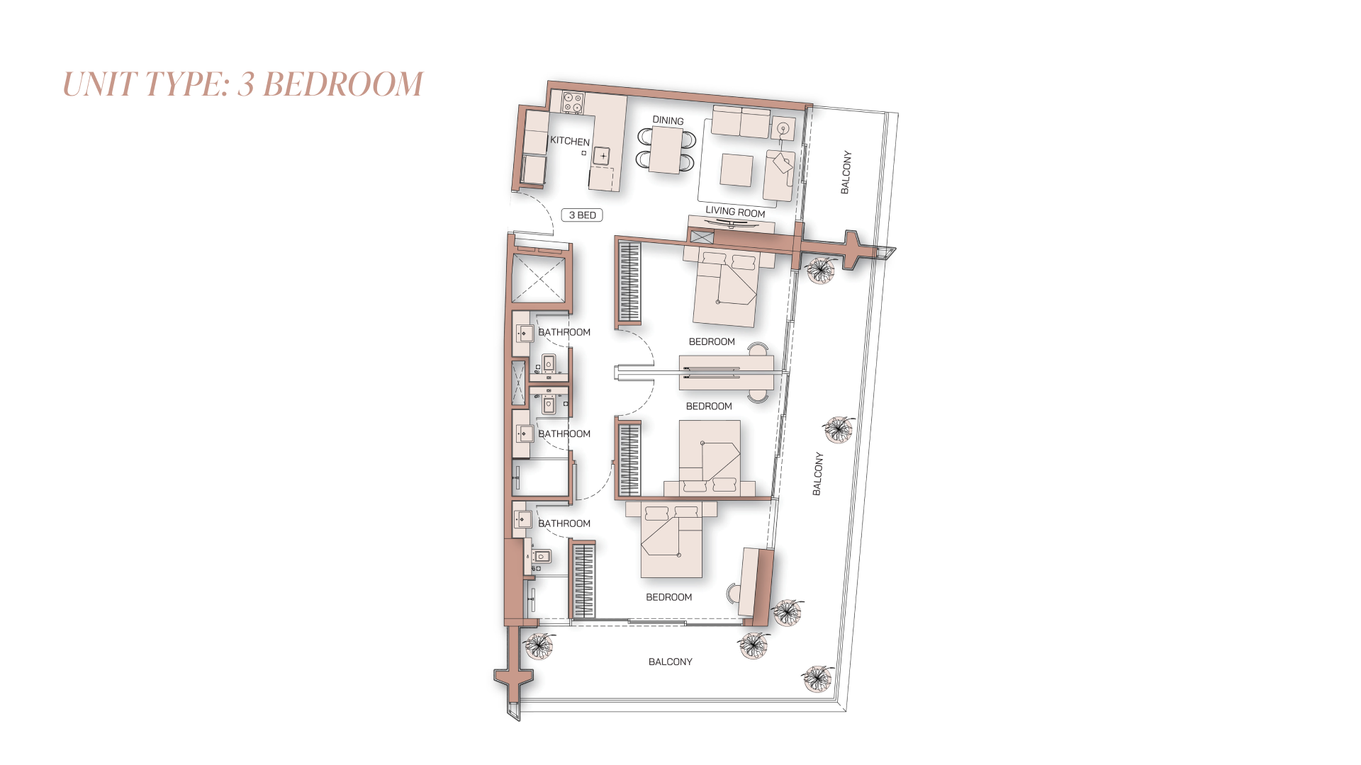 3 - Bedroom Apartments