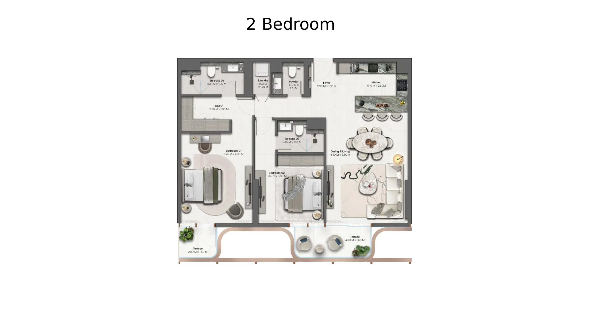 2 - Bedroom Apartments